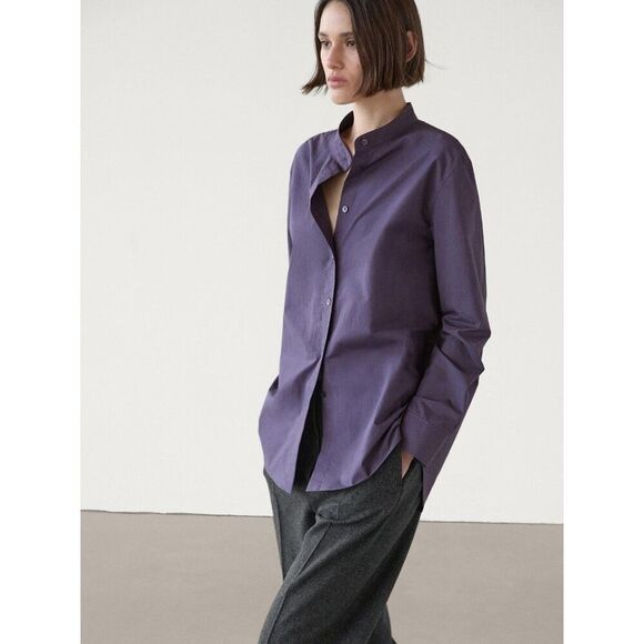 Massimo Dutti Womens Button Shirt Blouse XS Poplin Long Sleeve 5134/792 NWT - Picture 3 of 11